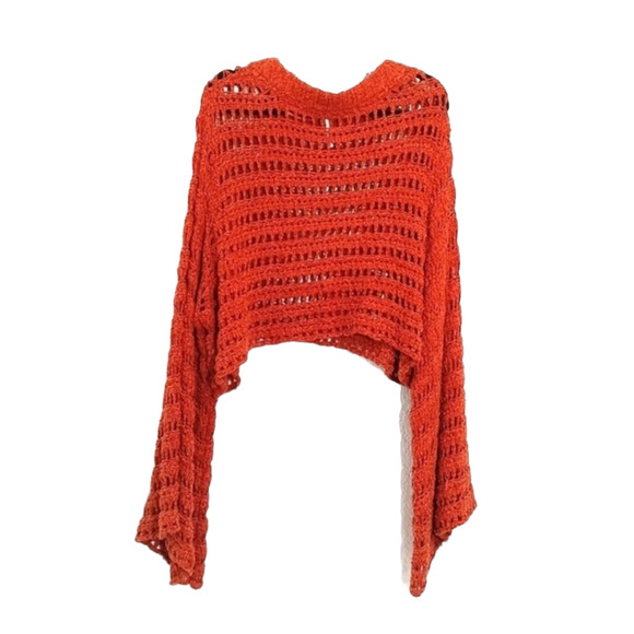 Free People Caught Up Crotchet Sweater Terracotta Size Small - Picture 6 of 7